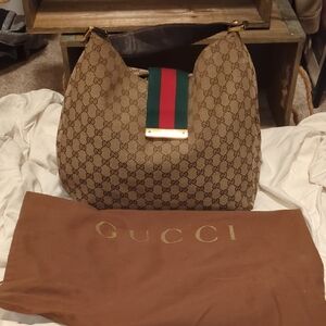 Authentic Gucci Brown Monogram Hobo Bag